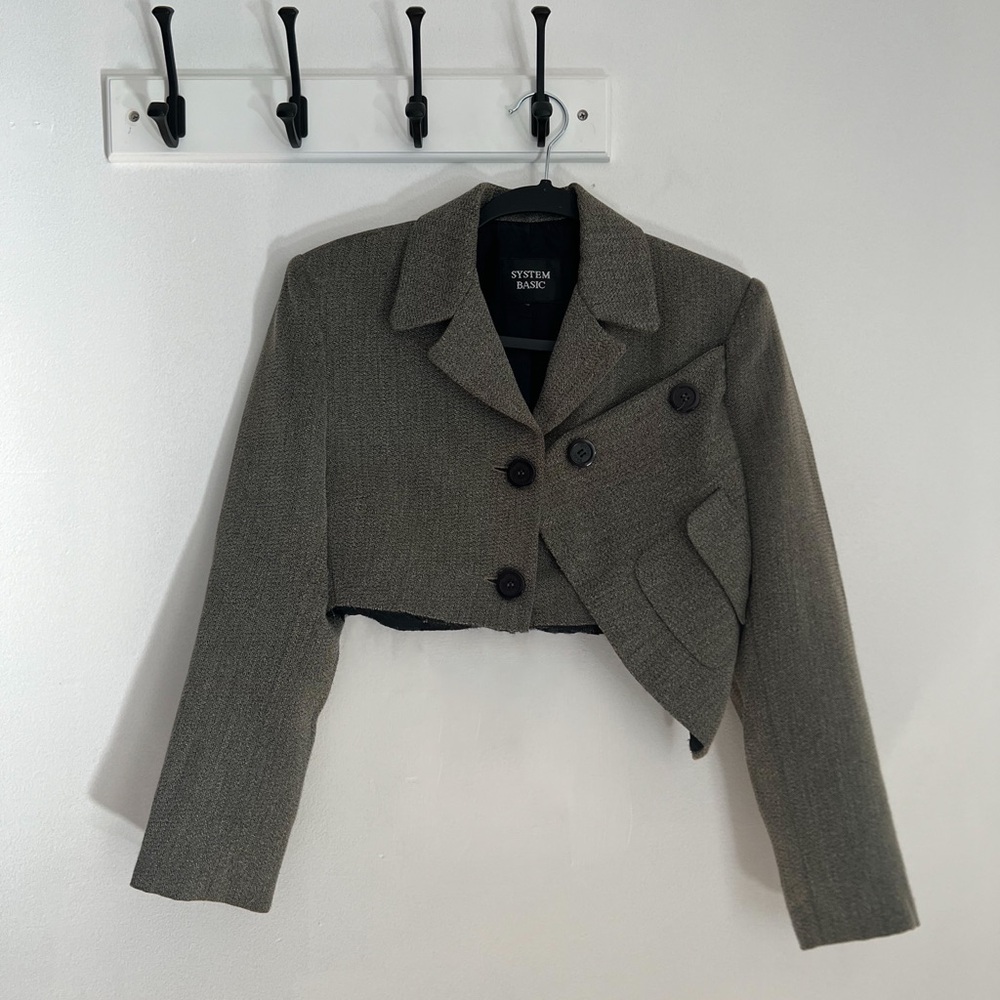 Customized crop blazer jacket